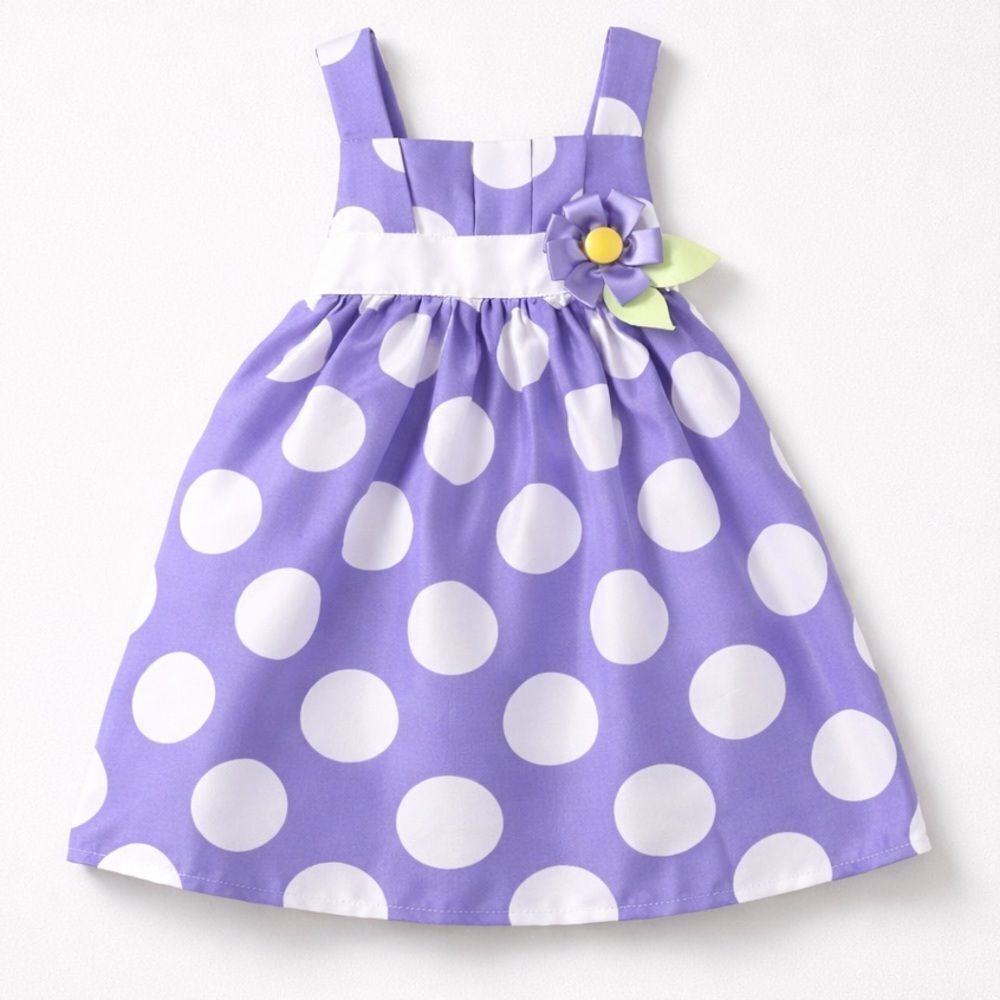 Rare Editions Purple and White polka dot Party Dress